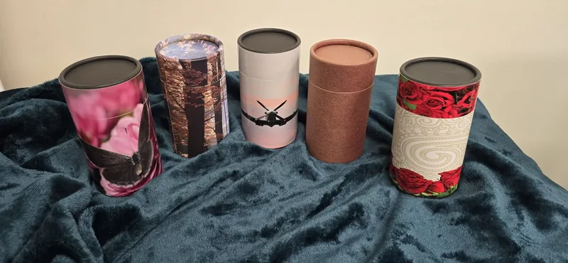 Five of the scatter tube designs together