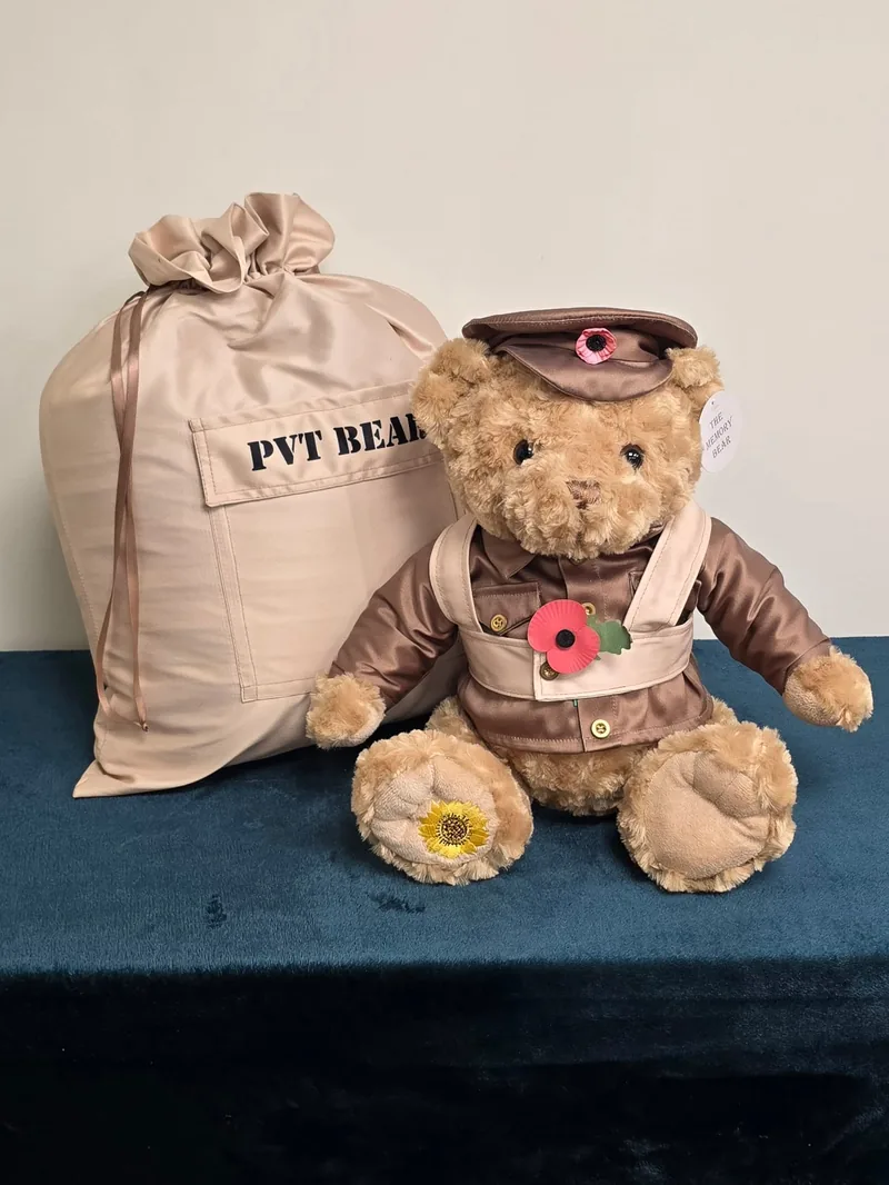 A memory bear, with the ashes held inside